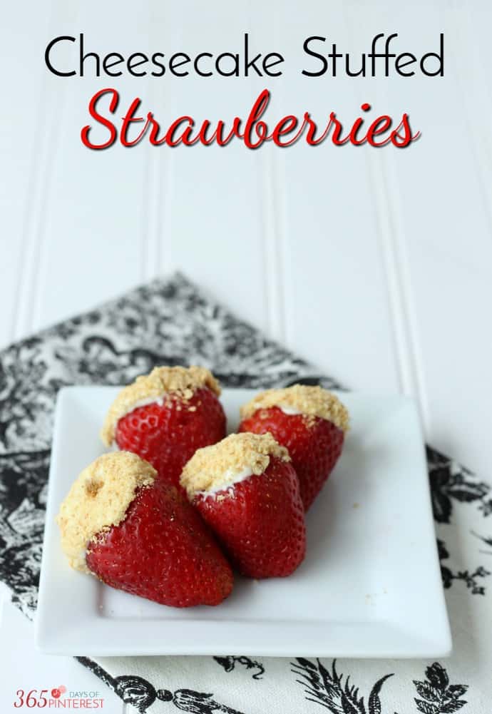 With only 5 ingredients, these cheesecake stuffed strawberries are a perfect dessert or party snack! strawberries | valentine's day | snack via @nmburk