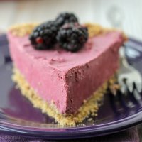 This Black Raspberry Cream Pie is cool, refreshing and creamy. Serve it frozen or allow it to thaw and enjoy the fluffy mousse filling!