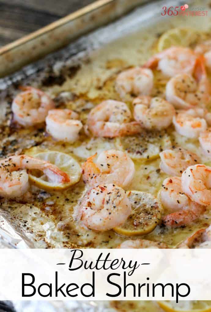 Only 4 ingredients and a few minutes in the oven and you've got dinner ready! Buttery Baked Shrimp is a perfect weeknight meal. via @nmburk