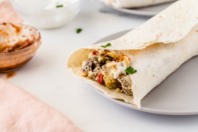 Slow Cooker Breakfast Burritos - Pretty Providence