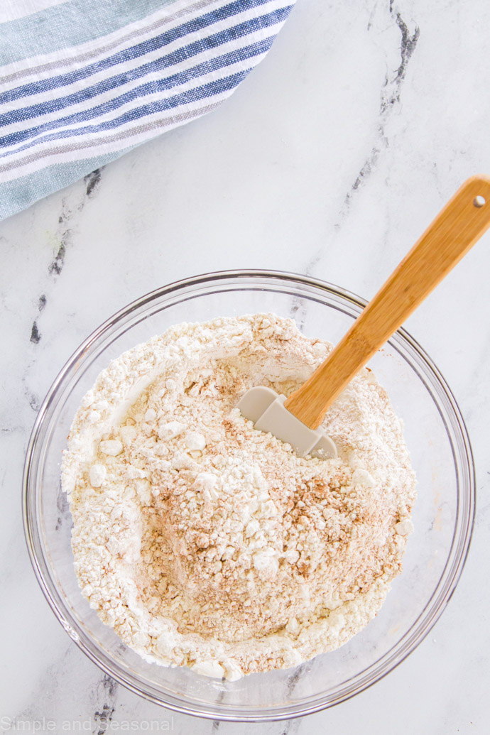 dry ingredients in a mixing bowl