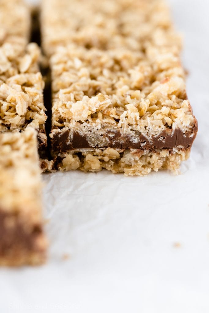 No Bake Chocolate Peanut Butter Oatmeal Bars - Simple and Seasonal