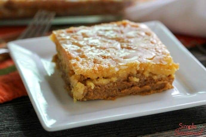 slice of pumpkin dump cake on a plate