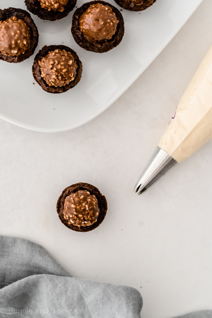 caramel icing in a piping bag