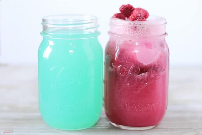easy baby shower recipes jar of blue punch and jar of pink punch