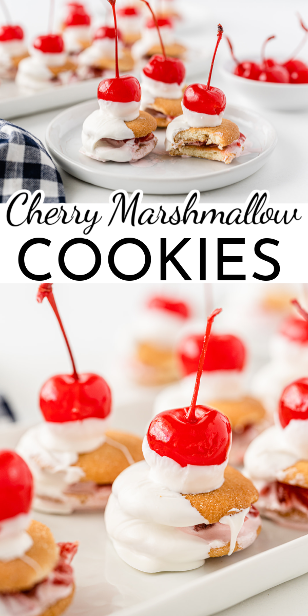 Four simple ingredients and no baking makes these Cherry Marshmallow Cookies a must for any cookie exchange, tea, or last-minute dessert.    via @nmburk