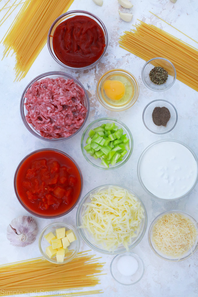 ingredients for spaghetti pie