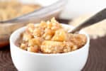 Warm, sticky apples covered with a delicious crumble, this Easy Apple Cobbler is the perfect fall dessert!
