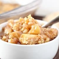 Warm, sticky apples covered with a delicious crumble, this Easy Apple Cobbler is the perfect fall dessert!