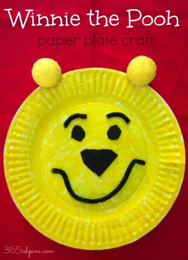 Winnie the Pooh paper plate craft- National Winnie the Pooh Day