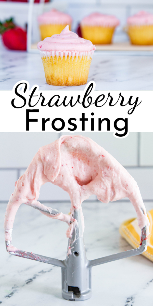 Deliciously sweet and bursting with flavor, Strawberry Cream Cheese Frosting is made with real strawberries-either fresh or frozen! via @nmburk
