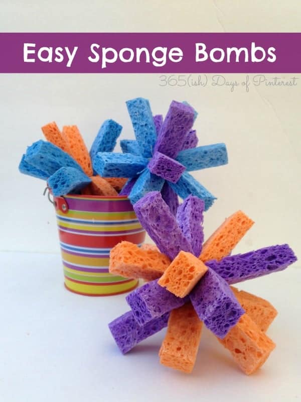 sponge bombs in a bucket