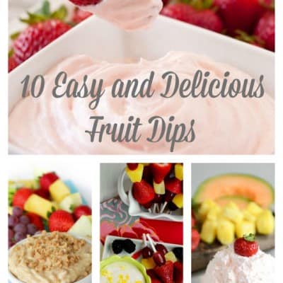 collage of 4 fruit dip recipes
