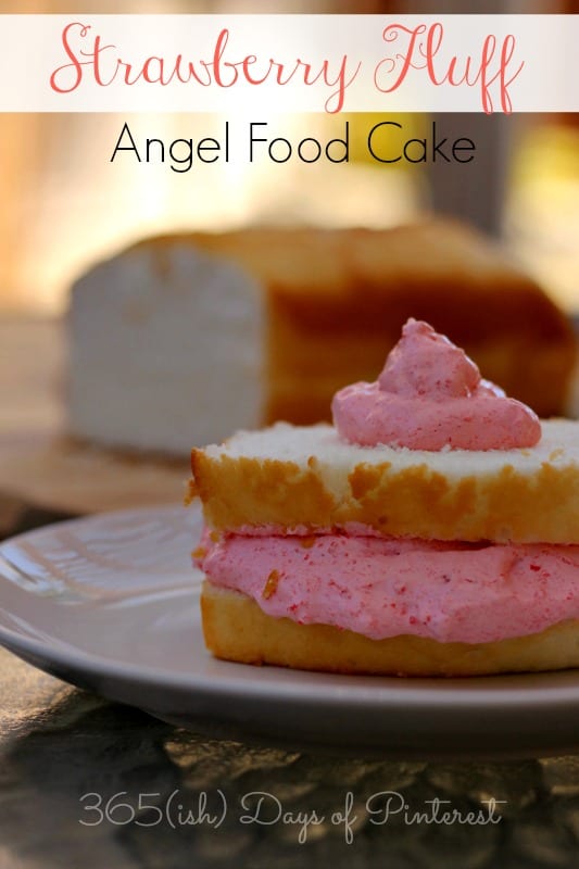 strawberry fluff angel food cake