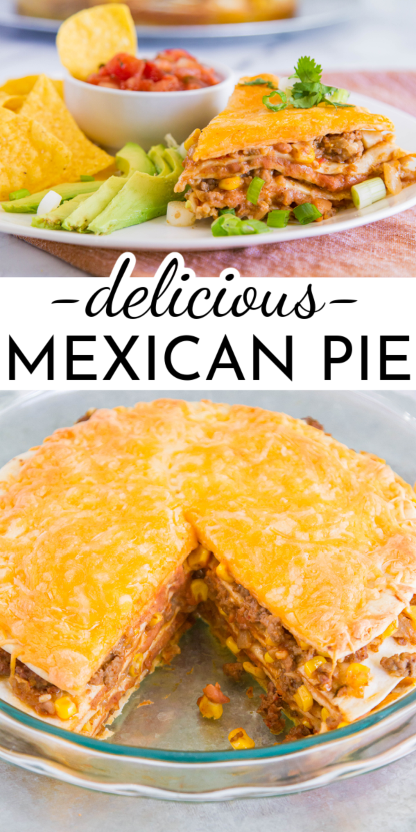 Layers of tortillas, saucy taco meat, beans, cheese and even some veggies bake together to create this delicious Mexican Pie! via @nmburk