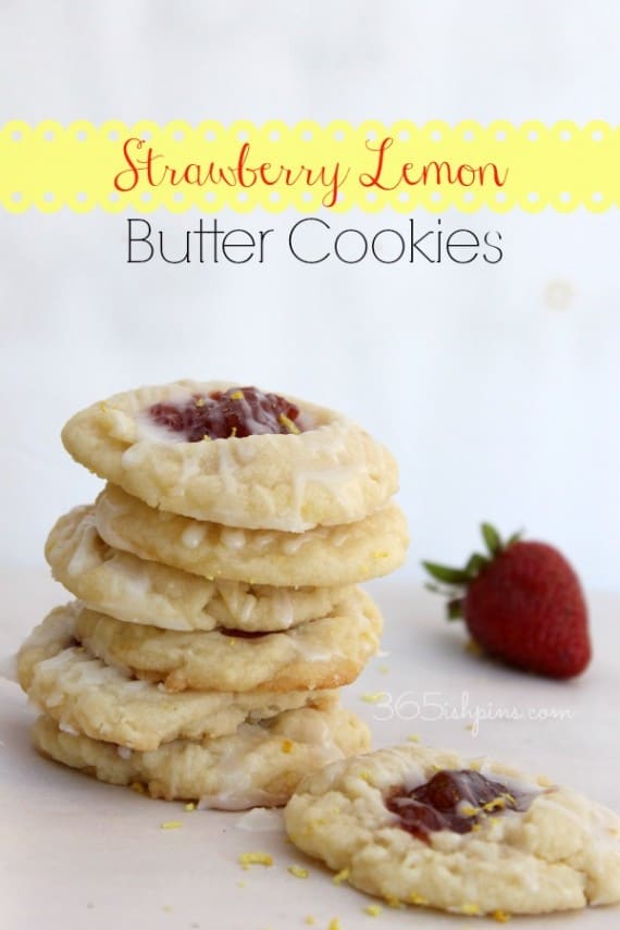 strawberry lemon butter cookies