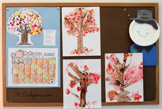 pudding finger paint pictures on a bulletin board