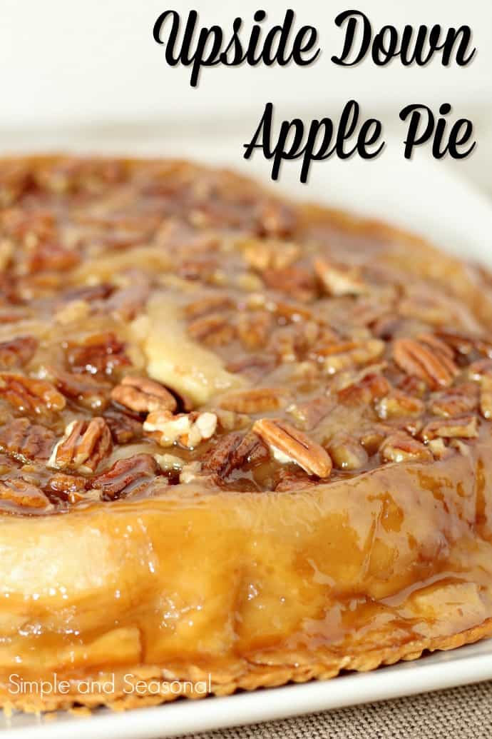 Turn regular old apple pie on its head with this sticky and delicious Upside Down Apple Pie! It's the perfect companion to pumpkin pie for Thanksgiving dinner.