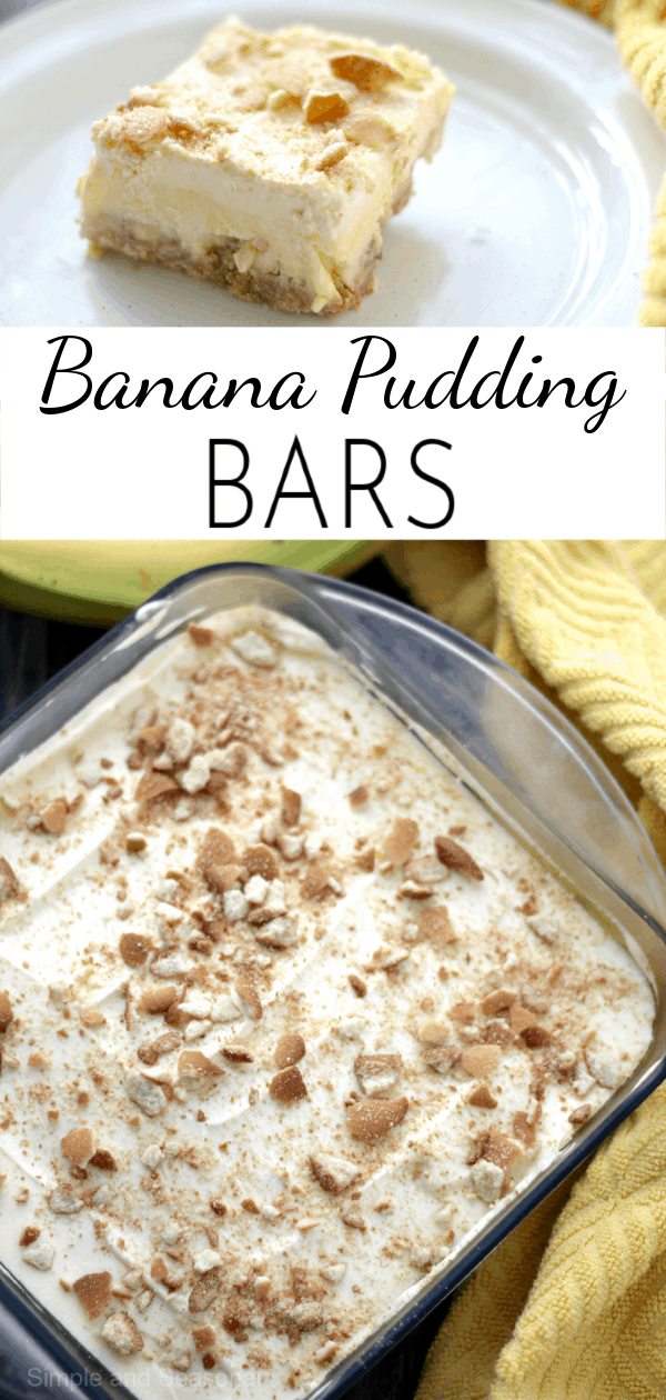 Pudding, bananas and wafer cookies create delicious layers of creamy goodness in these simple Banana Pudding Bars via @nmburk