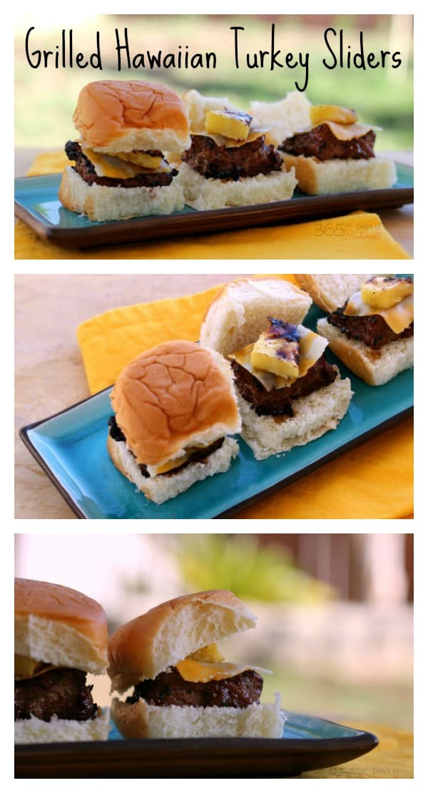 Grilled pineapple and a delicious marinade/sauce makes these Hawaiian Turkey Sliders a great option for Memorial Day or any other BBQ!