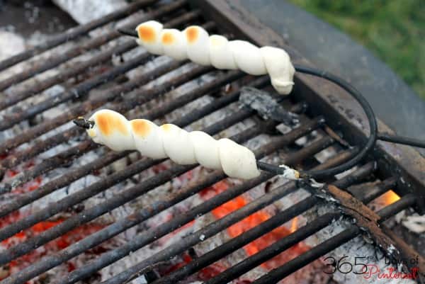 campfire biscuit on a stick