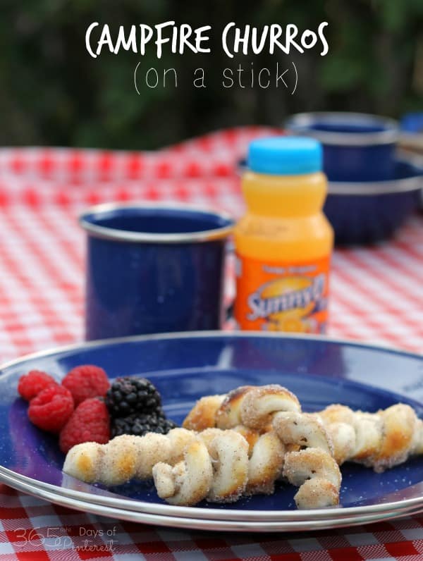 campfire churros on a stick