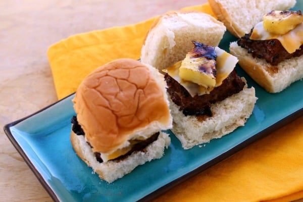 grilled Hawaiian turkey sliders top down