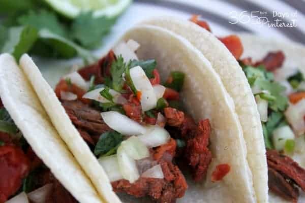 carne asada street tacos with pico de gallo