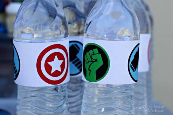 Captain America Water Bottle Label, Printable Water Bottle Label