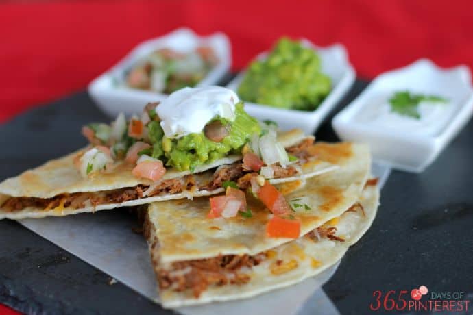 easy beef quesadilla stack