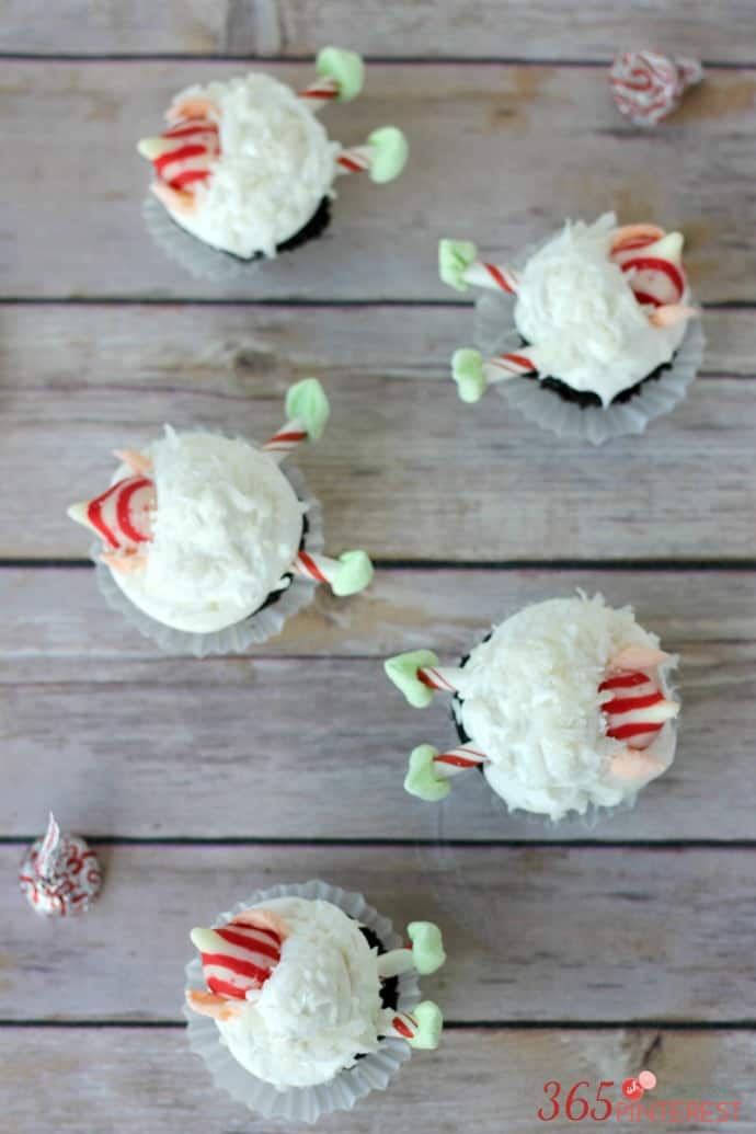 Christmas elf cupcake