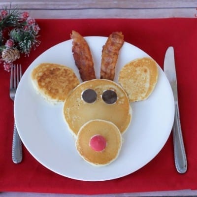 Reindeer pancakes are perfect for an easy breakfast on Christmas morning!