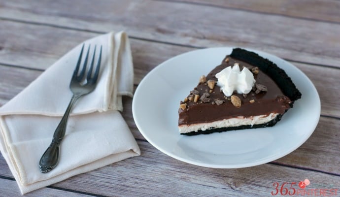 Chocolate Caramel Creme Pie slice