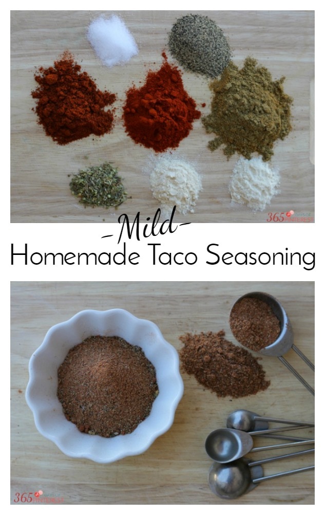 Control the level of spice and the quality of ingredients by making your own Homemade Mild Taco Seasoning. It's simple and cost effective! via @nmburk