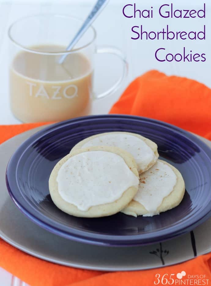 chai glazed shortbread cookies