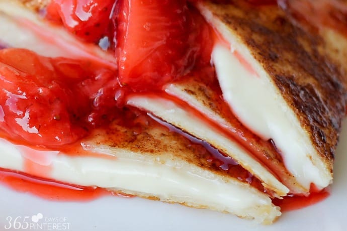 cheesecake quesadillas closeup