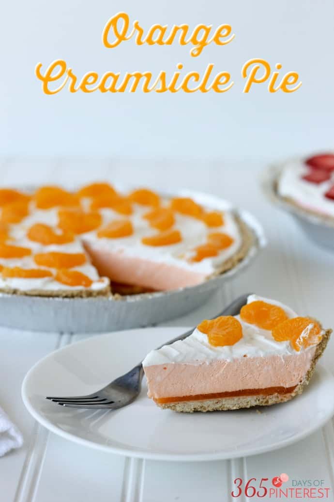 Orange Creamsicle Pie tastes just like the frozen treat we grew up loving, but in delicious pie form! via @nmburk