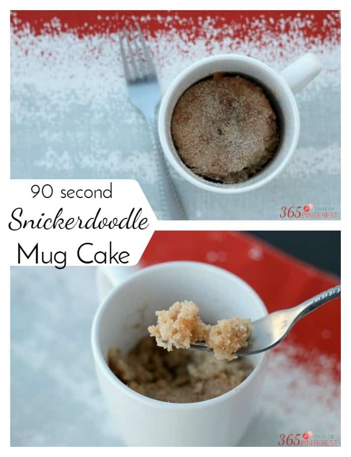 Warm, soft and sweet, this Snickerdoodle Mug Cake takes only 90 seconds to make and tastes just like its cookie namesake. via @nmburk