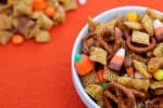 The combination of salty and sweet with just a touch of spicy cinnamon makes this Pumpkin Spice Snack Mix perfect for fall!