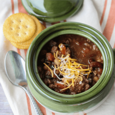 Cooler weather calls for hearty and comforting meals like this Three Bean Chili. With limited prep required, it's a perfect meal for a busy weeknight!