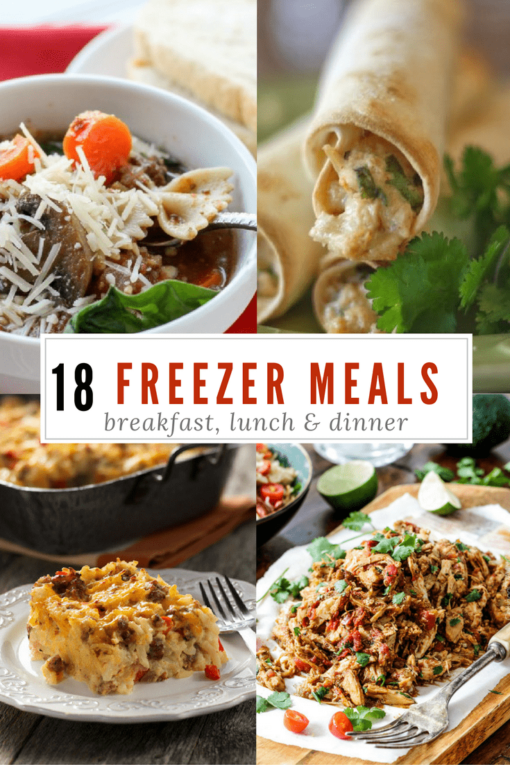 18 tried and true freezer meals that your family will actually eat! No bland, mushy dinners here. My family LOVES the taquitos! via @nmburk