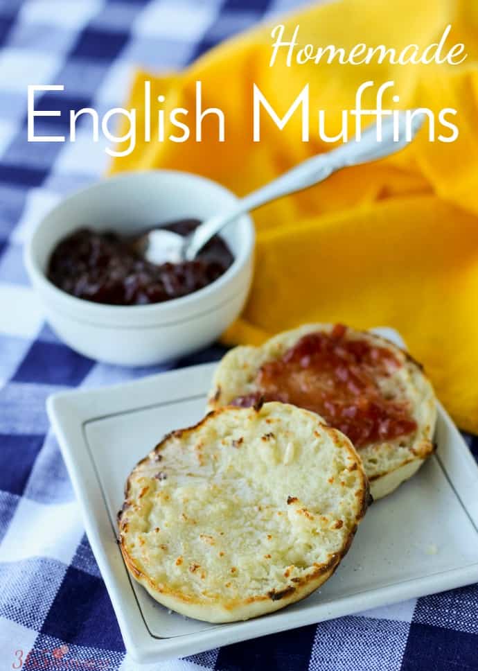 Start your day with these easy Homemade English Muffins made with mason jar rings and cooked on a griddle! homemade bread | breakfast |  via @nmburk