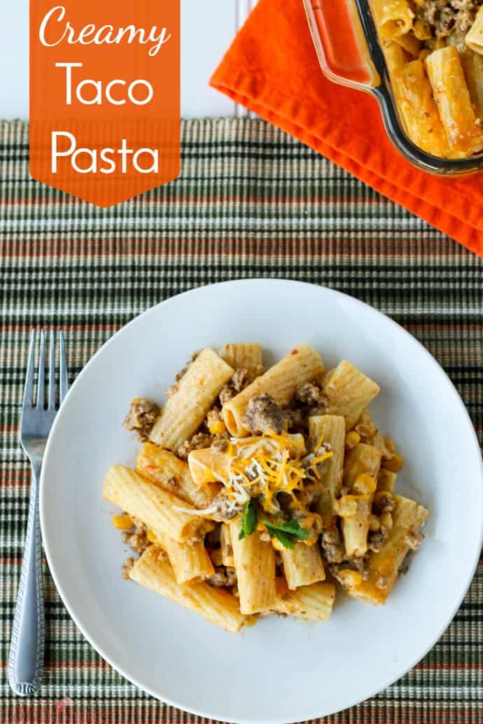 creamy taco pasta pin