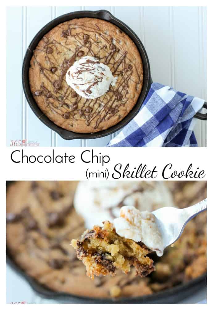 Indulge in a little "me time" with this decadent Chocolate Chip Skillet Cookie! Crispy on the edges, soft and chewy in the middle, it's the perfect sweet treat. via @nmburk