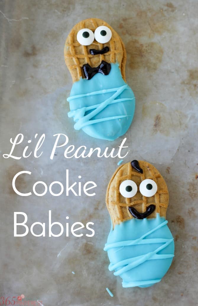 These adorable (and tasty) Little Peanut Cookie Babies are perfect for baby showers! They are a no bake treat so you just need a few supplies and you're done! 
boy baby shower | girl baby shower | li'l peanut party theme | Nutter Butter babies | no bake cookie | baby shower themes |  via @nmburk