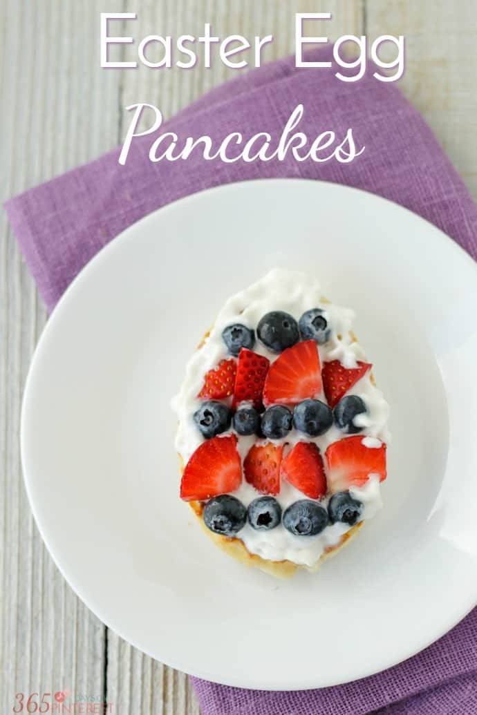 Looking for a last minute idea for Easter breakfast? Easter Egg Pancakes are easy to make and covered in fresh fruit! via @nmburk