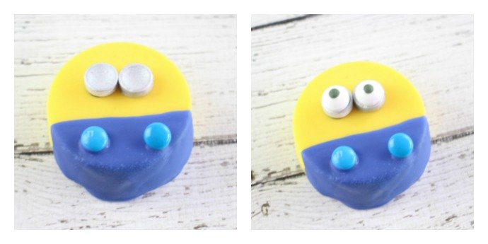 collage image showing minion candy silver goggles and eyes