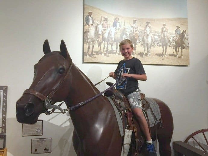 boy on a horse in a kids museum