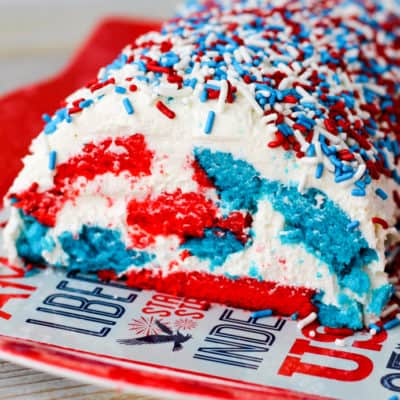 Patriotic cake roll filling