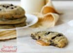 Caramel Stuffed Chocolate Chip Cookies are cookie perfection. These jumbo cookies are just begging to be enjoyed with a glass of milk on a cool fall evening!